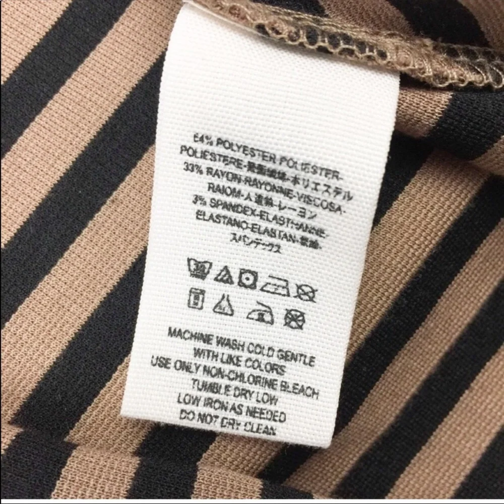 Free People Black Brown Stripe Fit and Flare Mini Dress XS